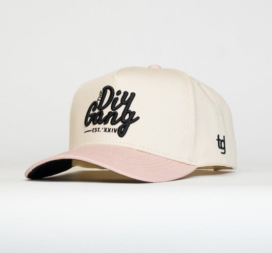 DIY Gang Cream & Pink Snapback Hat 